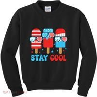 Stay Cool 4th July Popsicle American Flag Kids Sweatshirt thumb 0