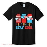 Stay Cool 4th July Popsicle American Flag Kids T-Shirt thumb 0