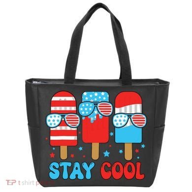 Stay Cool 4th July Popsicle American Flag Tote Bag