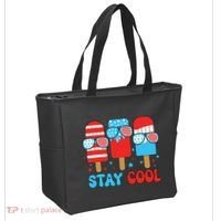 Stay Cool 4th July Popsicle American Flag Tote Bag thumb 2