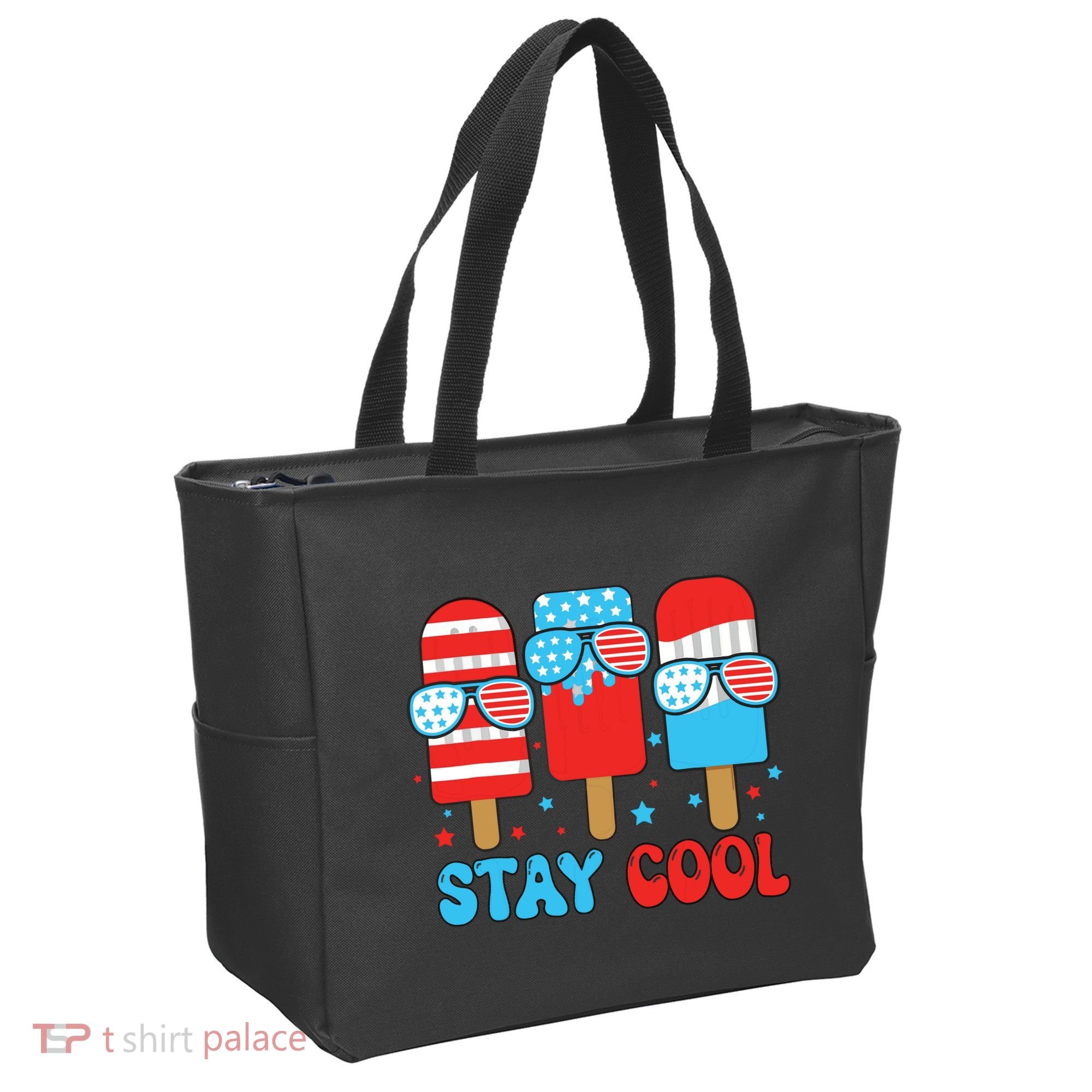 Stay Cool 4th July Popsicle American Flag Tote Bag