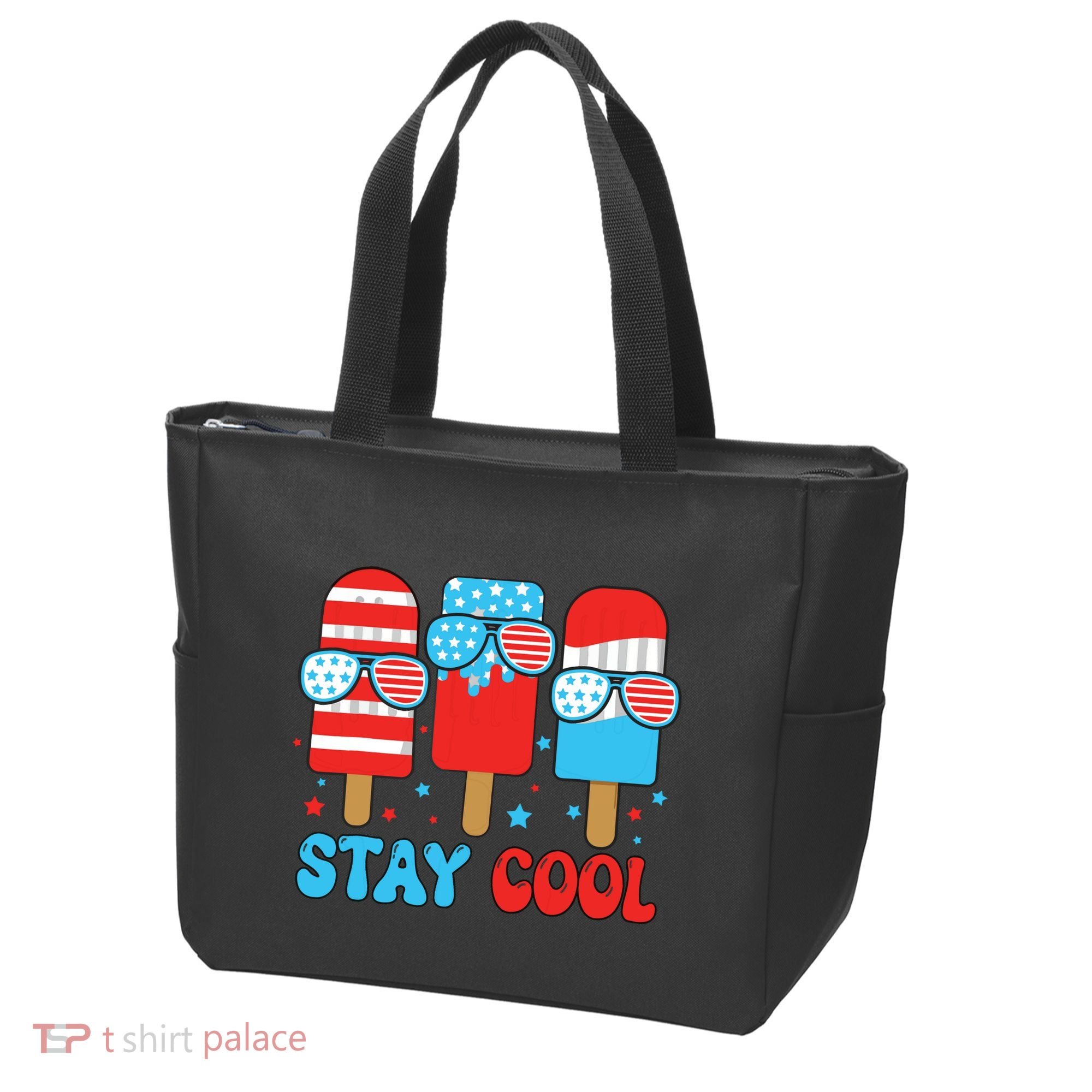 Stay Cool 4th July Popsicle American Flag Tote Bag