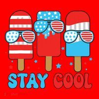 Stay Cool 4th July Popsicle American Flag Santa Hat thumb 1
