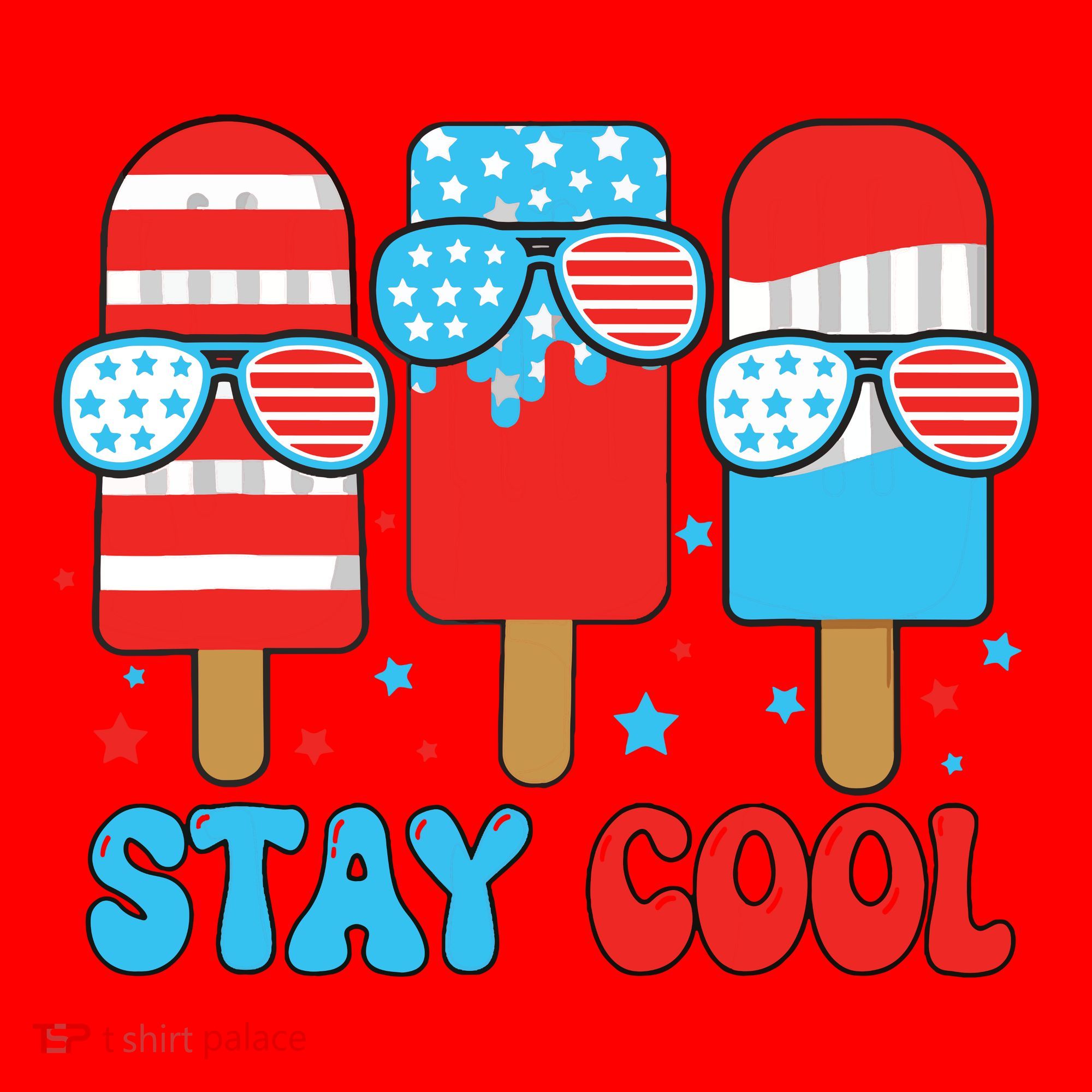 Stay Cool 4th July Popsicle American Flag Santa Hat
