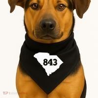 South Carolina 843 Area Code USA-Made Doggie Bandana thumb 1