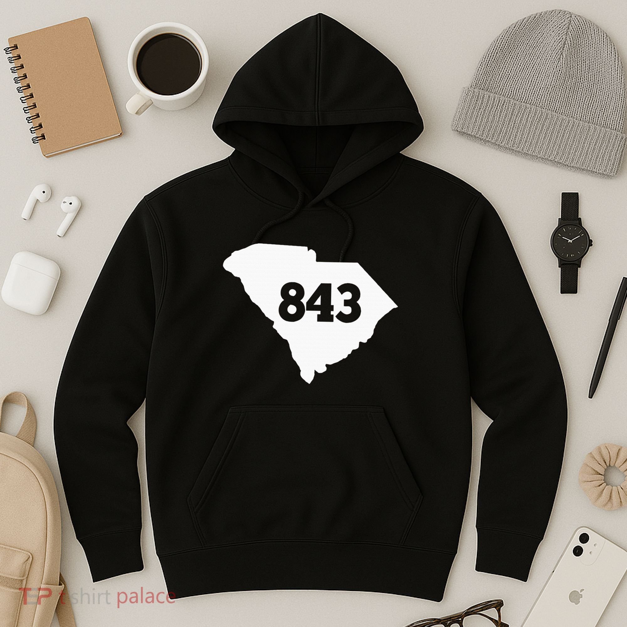 South Carolina 843 Area Code Hoodie