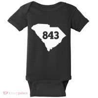 South Carolina 843 Area Code Baby Bodysuit thumb 0