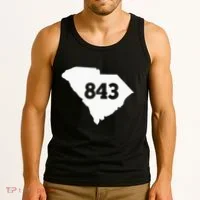 South Carolina 843 Area Code Tank Top thumb 3
