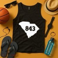 South Carolina 843 Area Code Tank Top thumb 4
