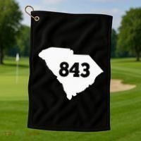 South Carolina 843 Area Code Golf Towel thumb 1