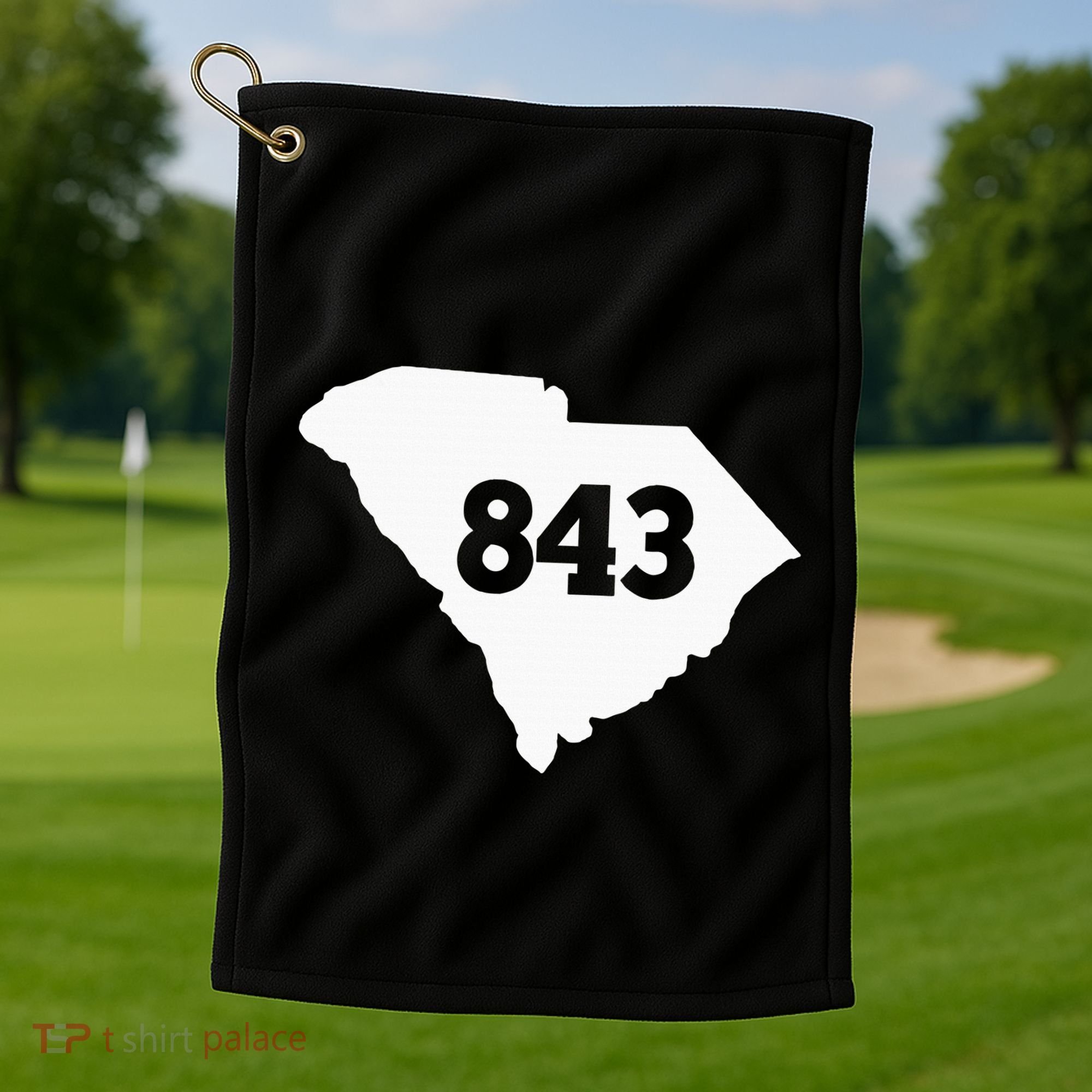 South Carolina 843 Area Code Golf Towel