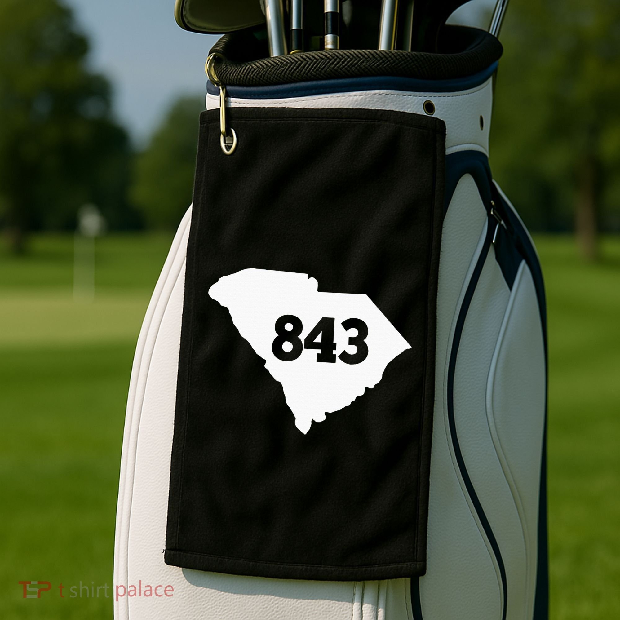 South Carolina 843 Area Code Golf Towel