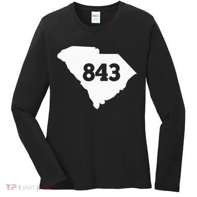 South Carolina 843 Area Code Women's Long Sleeve Shirt