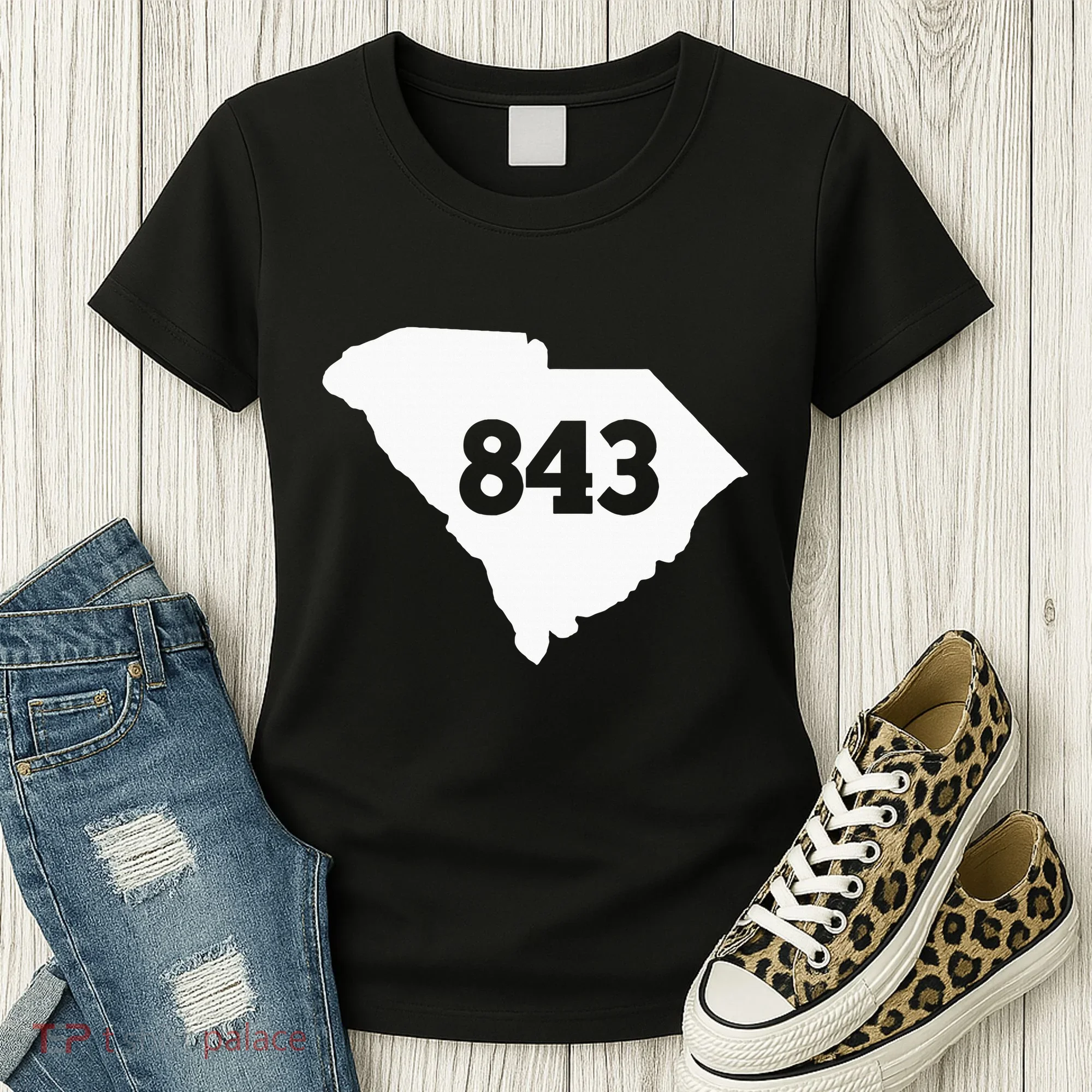 South Carolina 843 Area Code Women's T-Shirt