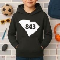 South Carolina 843 Area Code Kids Hoodie thumb 2