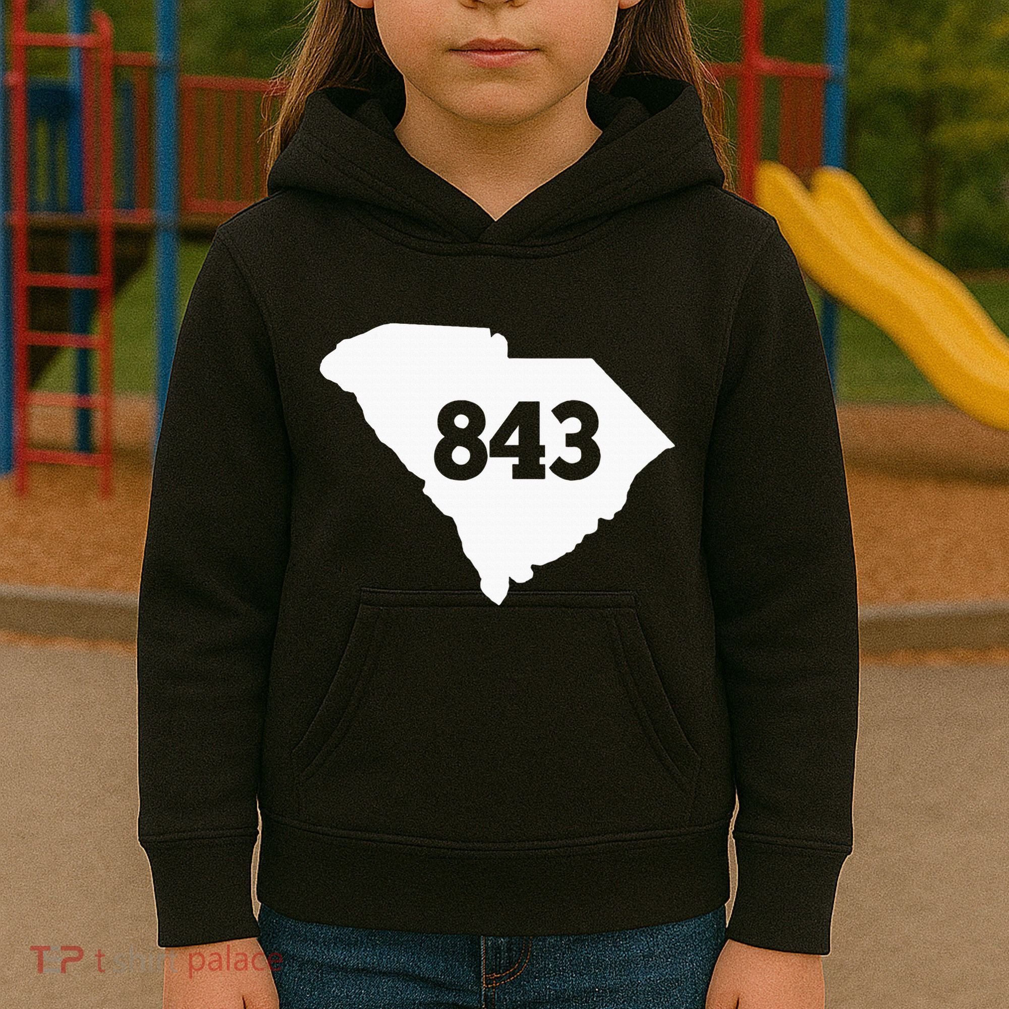 South Carolina 843 Area Code Kids Hoodie