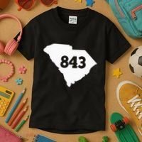 South Carolina 843 Area Code Kids T-Shirt thumb 3