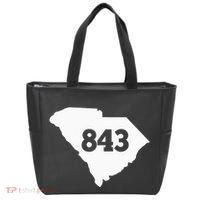 South Carolina 843 Area Code Tote Bag thumb 0