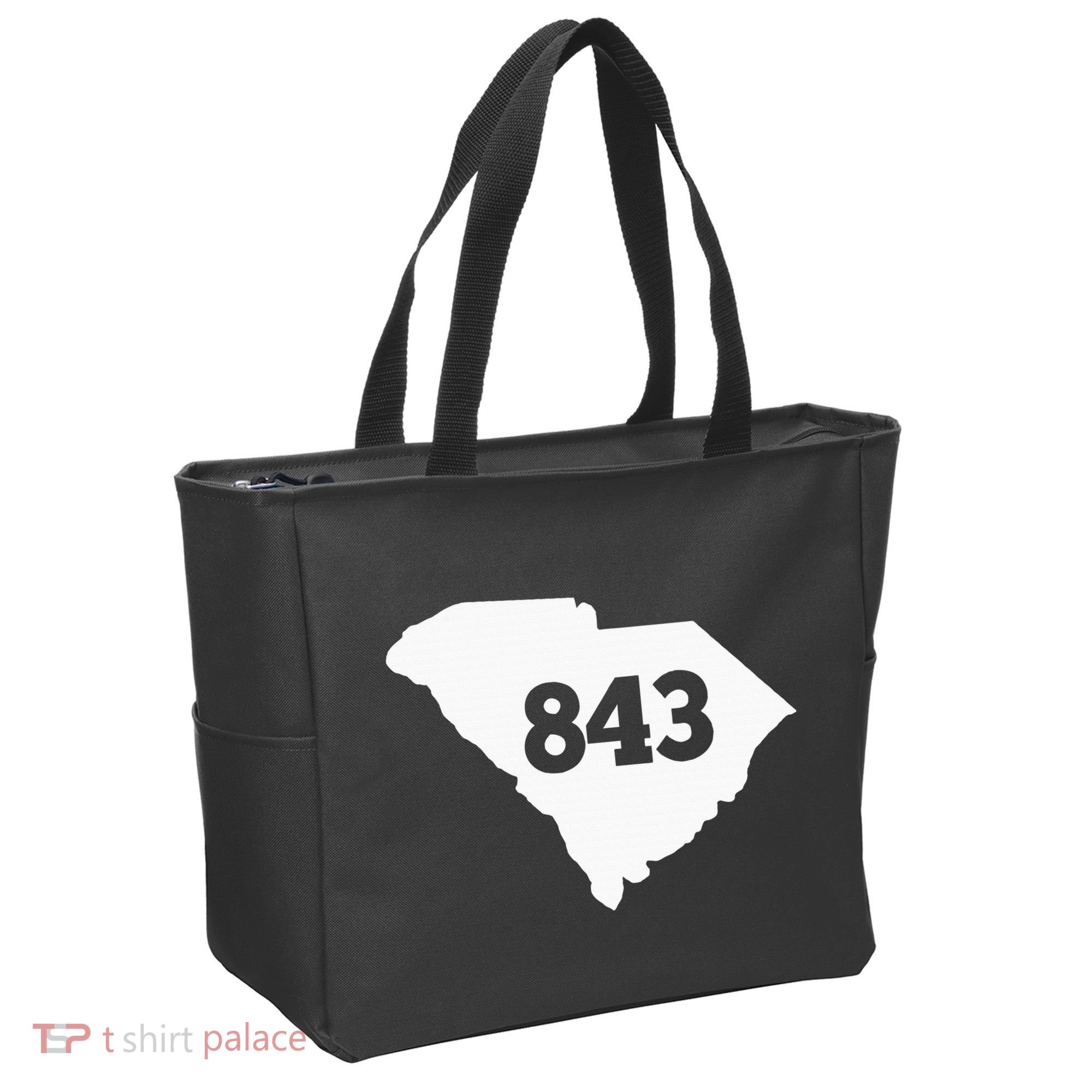 South Carolina 843 Area Code Tote Bag