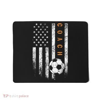 Soccer Coach American Flag Design Soccer Trainer Coaching Mousepad