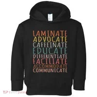 Sped Caffeinate Advocate Laminate Educate Teacher Toddler Hoodie thumb 0
