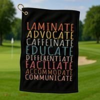 Sped Caffeinate Advocate Laminate Educate Teacher Golf Towel thumb 1