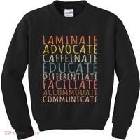 Sped Caffeinate Advocate Laminate Educate Teacher Kids Sweatshirt thumb 0