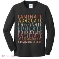Sped Caffeinate Advocate Laminate Educate Teacher Kids Long Sleeve Shirt thumb 0