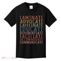 Sped Caffeinate Advocate Laminate Educate Teacher Kids T-Shirt thumb 0