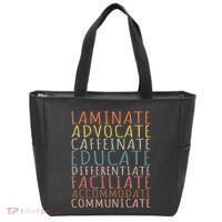 Sped Caffeinate Advocate Laminate Educate Teacher Tote Bag thumb 0