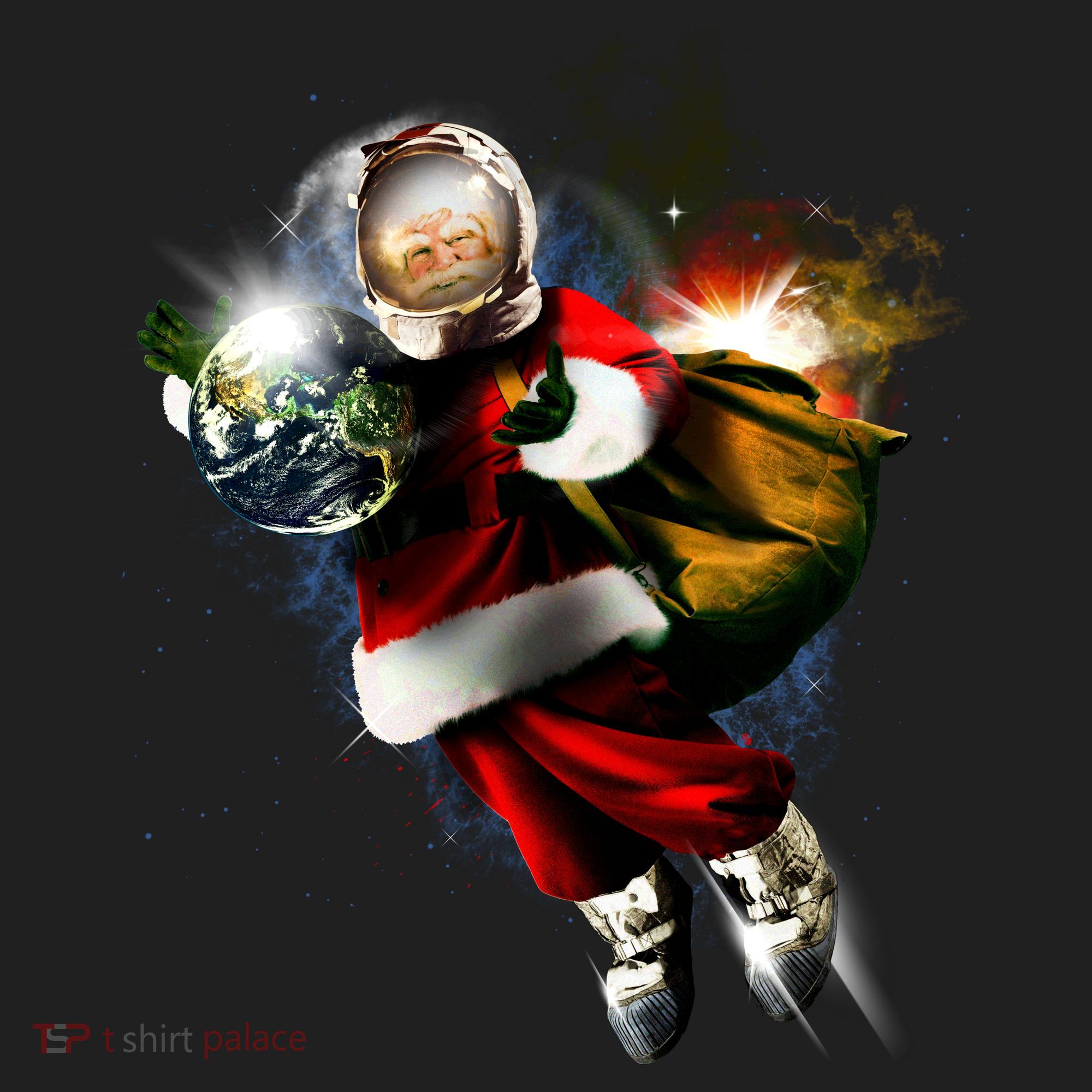 Santa Claus Astronaut In Space Women's Sweatshirt