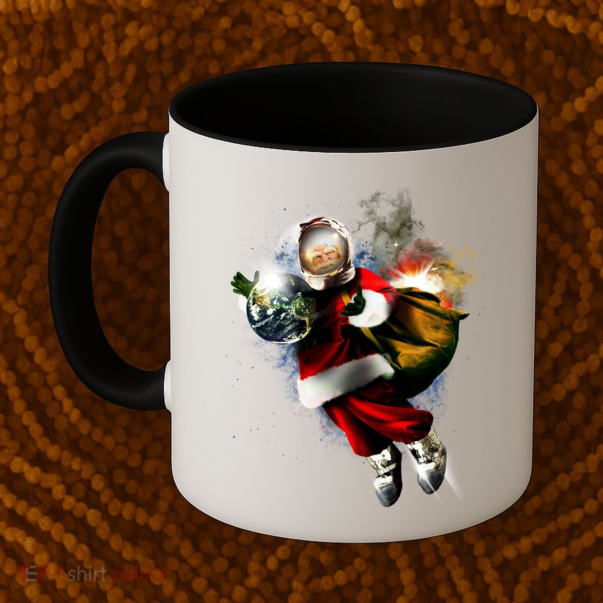 Santa Claus Astronaut In Space Coffee Mug