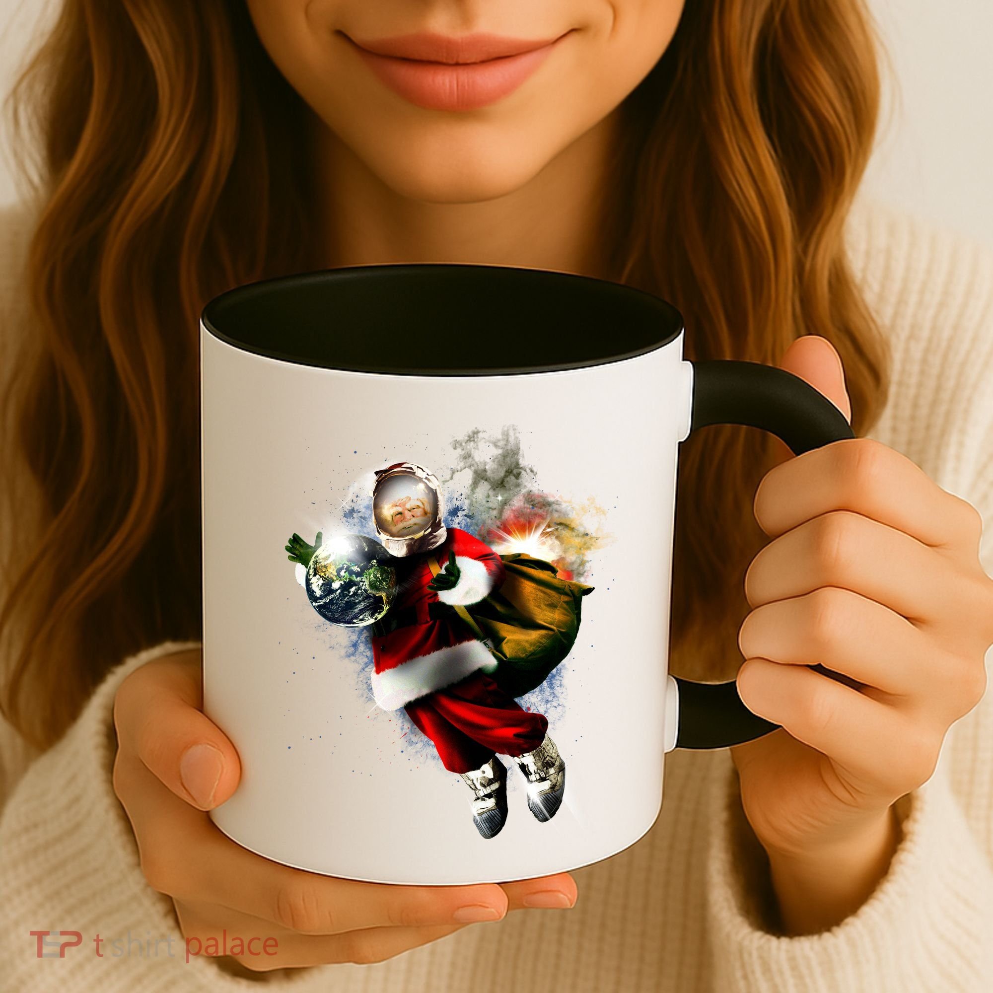 Santa Claus Astronaut In Space Coffee Mug