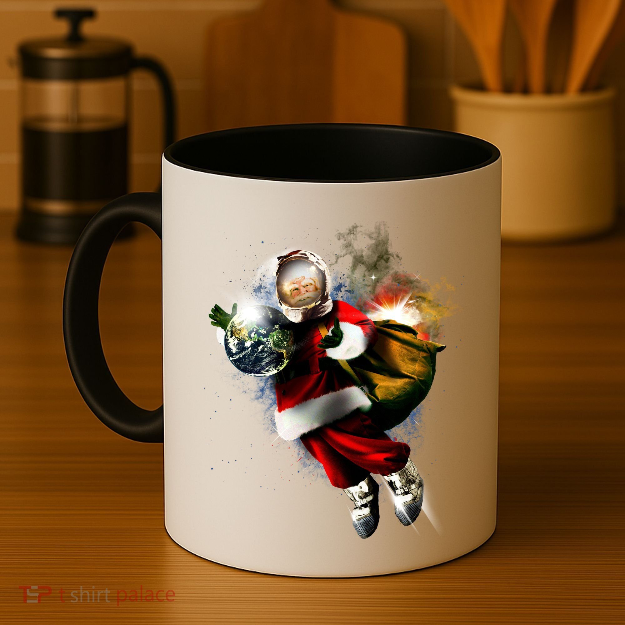 Santa Claus Astronaut In Space Coffee Mug