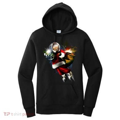 Santa Claus Astronaut In Space Women's Hoodie