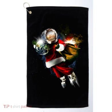 Santa Claus Astronaut In Space Golf Towel