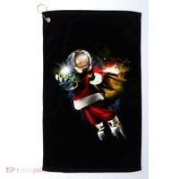 Santa Claus Astronaut In Space Golf Towel thumb 0