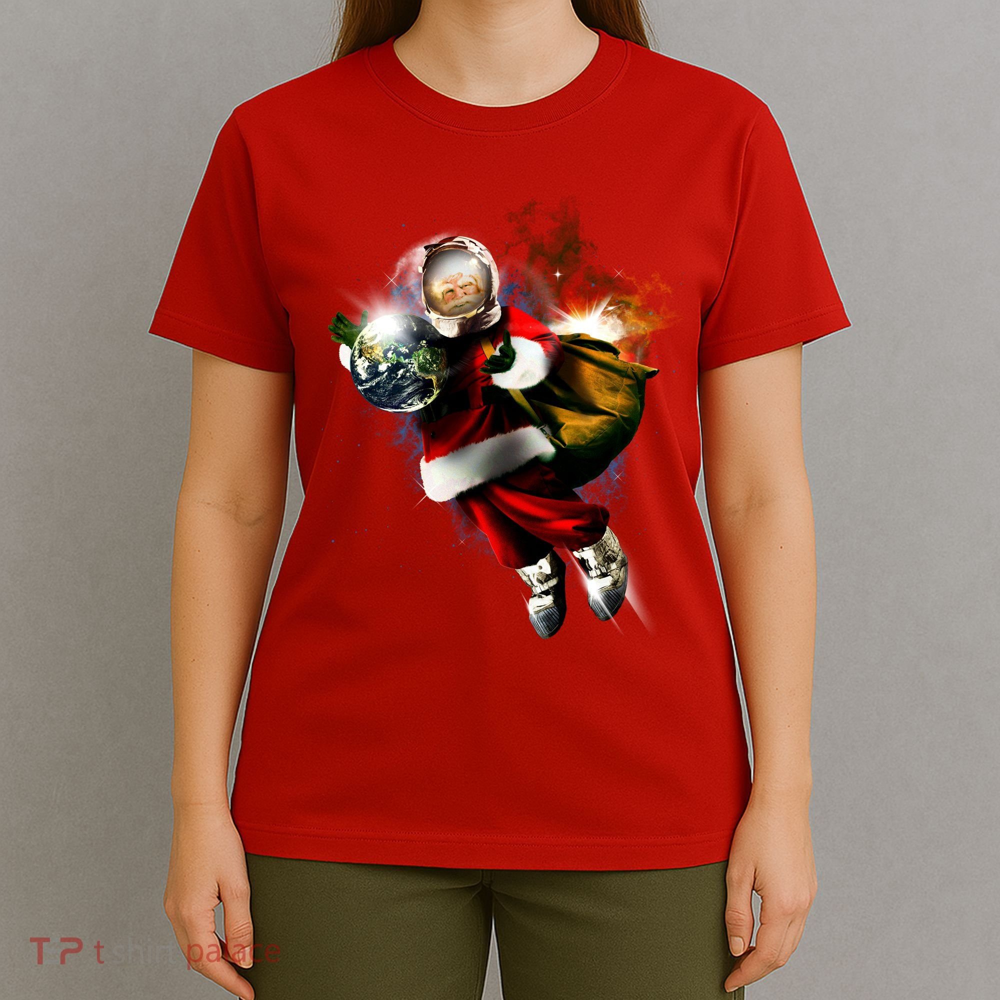 Santa Claus Astronaut In Space T-Shirt