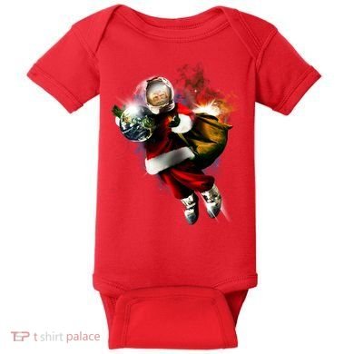 Santa Claus Astronaut In Space Baby Bodysuit