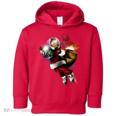 Santa Claus Astronaut In Space Toddler Hoodie