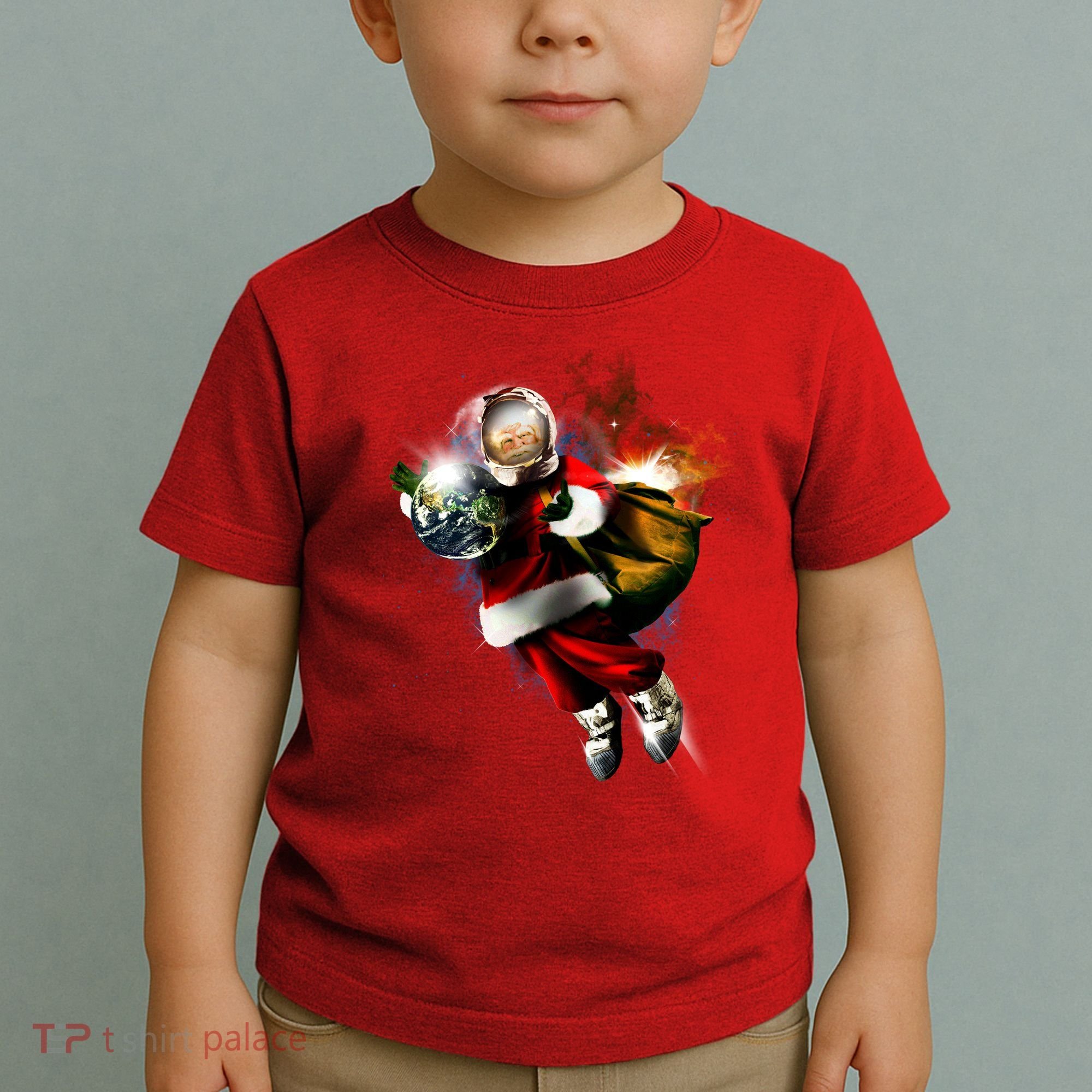 Santa Claus Astronaut In Space Toddler T-Shirt