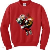 Santa Claus Astronaut In Space Kids Sweatshirt thumb 0