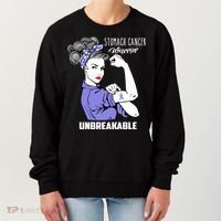 Stomach Cancer Awareness Stomach Cancer Warrior Unbreakable Gift Women's Sweatshirt thumb 0