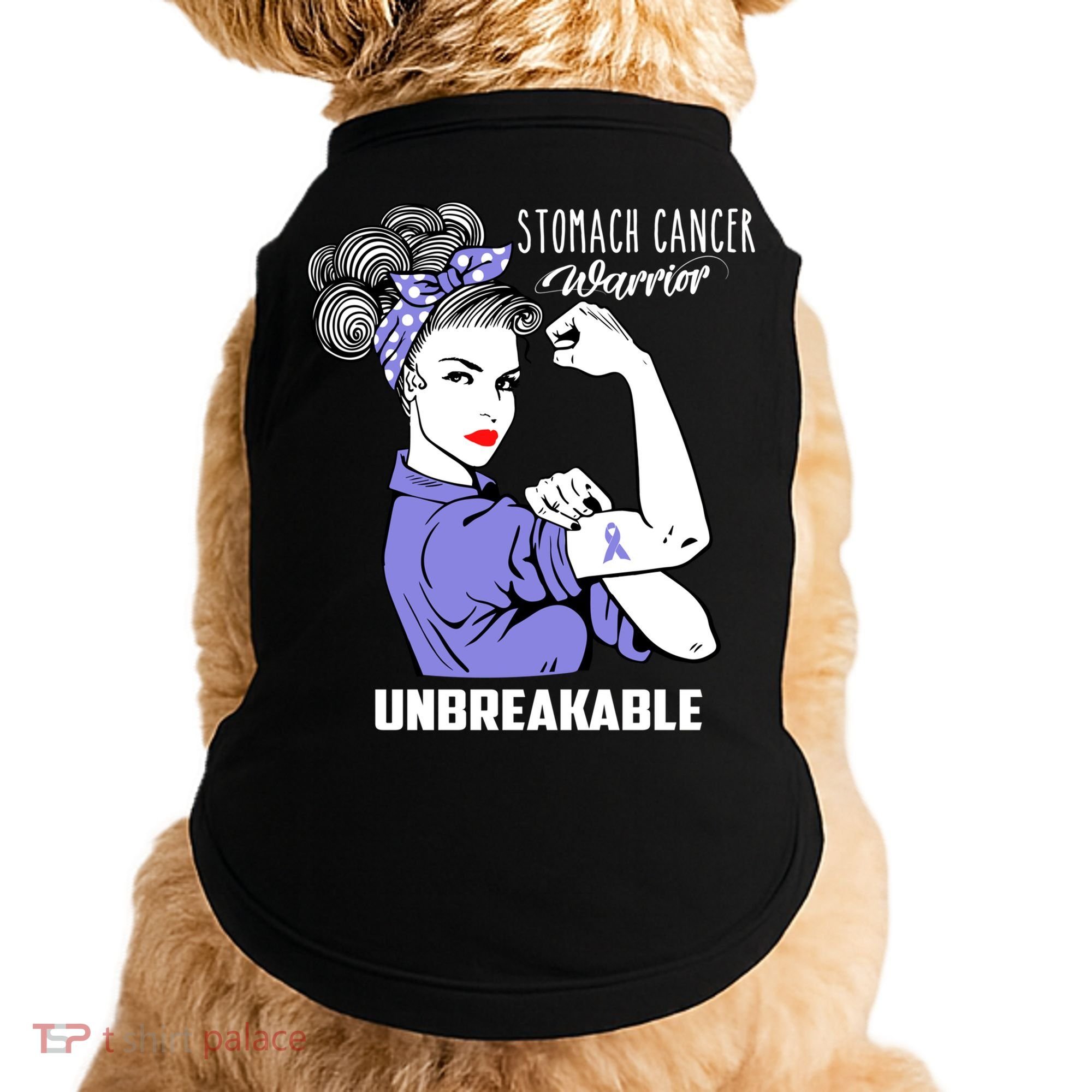 Stomach Cancer Awareness Stomach Cancer Warrior Unbreakable Gift Doggie Tank