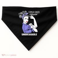 Stomach Cancer Awareness Stomach Cancer Warrior Unbreakable Gift USA-Made Doggie Bandana thumb 0