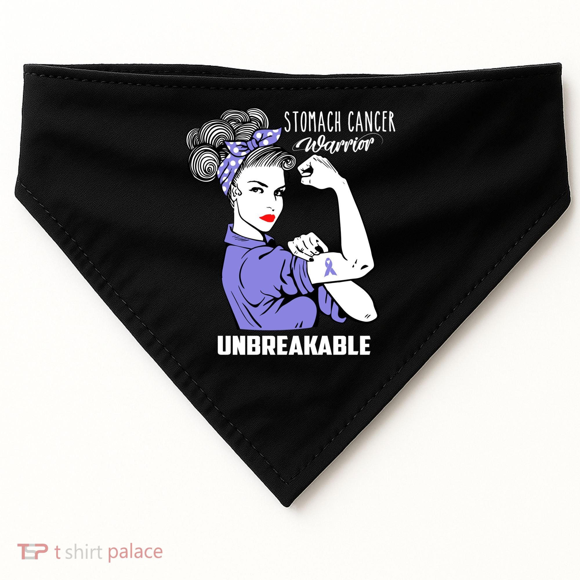 Stomach Cancer Awareness Stomach Cancer Warrior Unbreakable Gift USA-Made Doggie Bandana