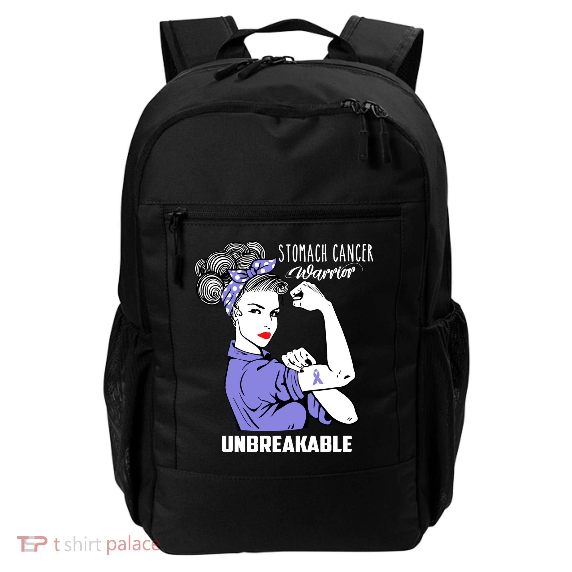 Stomach Cancer Awareness Stomach Cancer Warrior Unbreakable Gift Backpack