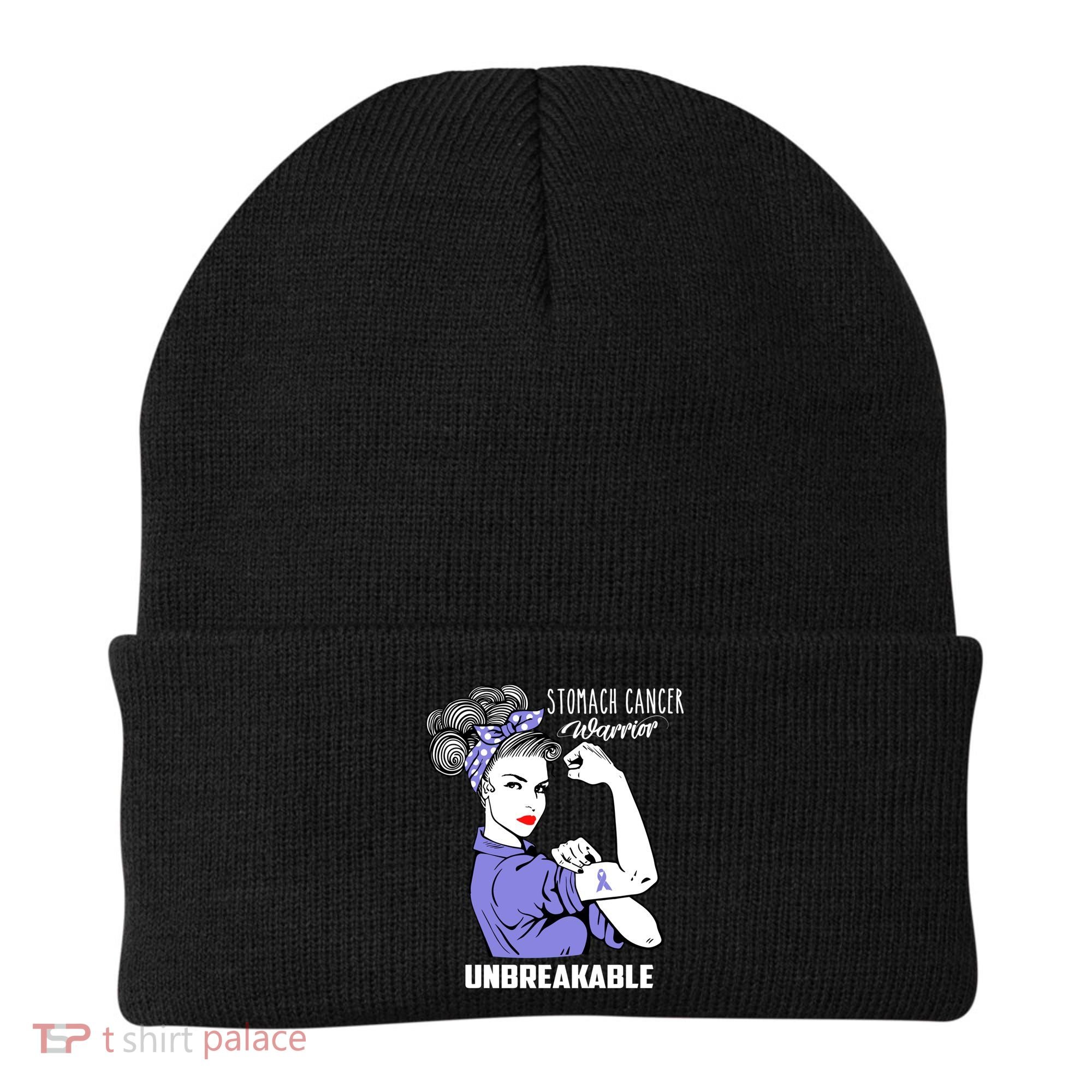 Stomach Cancer Awareness Stomach Cancer Warrior Unbreakable Gift Beanie