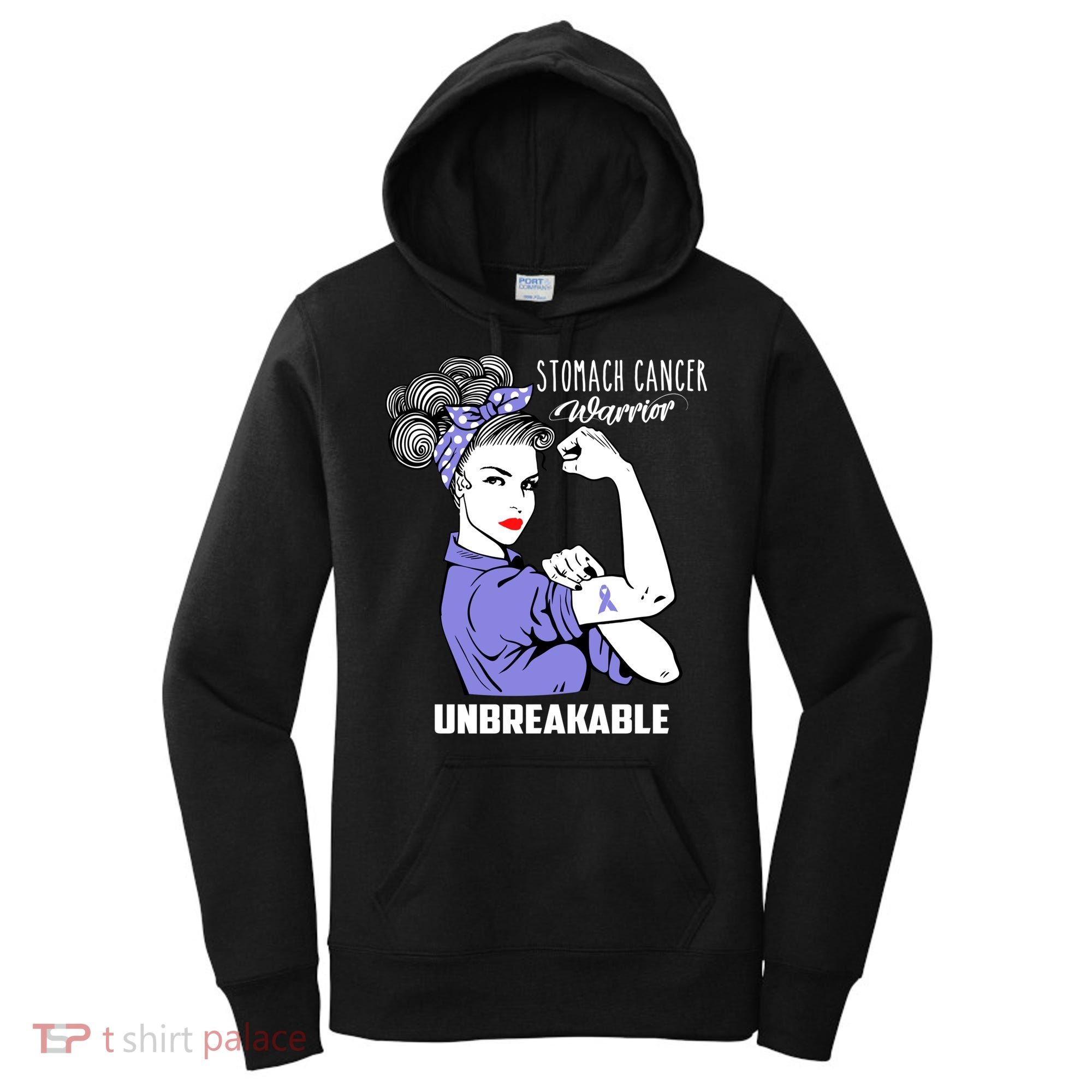 Stomach Cancer Awareness Stomach Cancer Warrior Unbreakable Gift Women's Hoodie