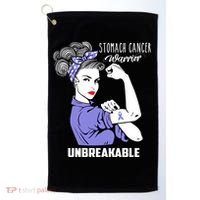 Stomach Cancer Awareness Stomach Cancer Warrior Unbreakable Gift Golf Towel thumb 0